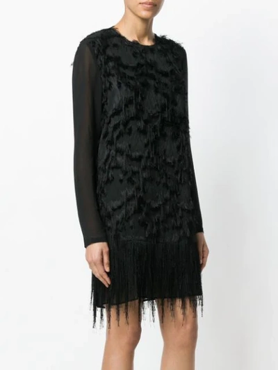 Shop Just Cavalli Feather Embellished Dress - Black