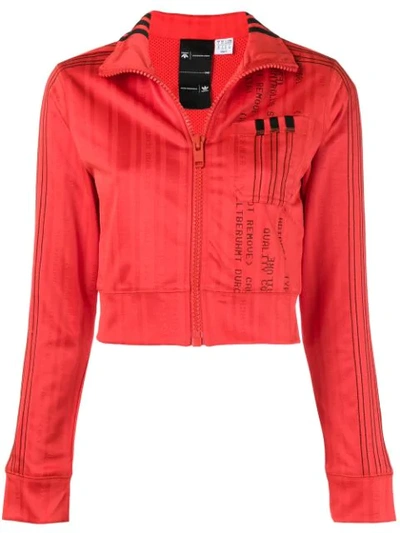 Shop Adidas Originals By Alexander Wang Aw Crop Jacket In Red