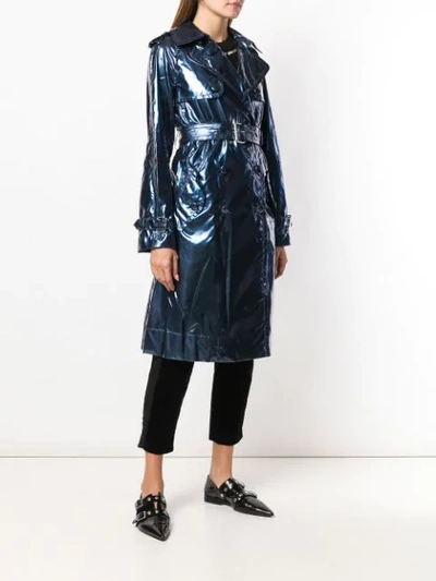 Shop Marc Jacobs Vinyl Trench Coat In Blue