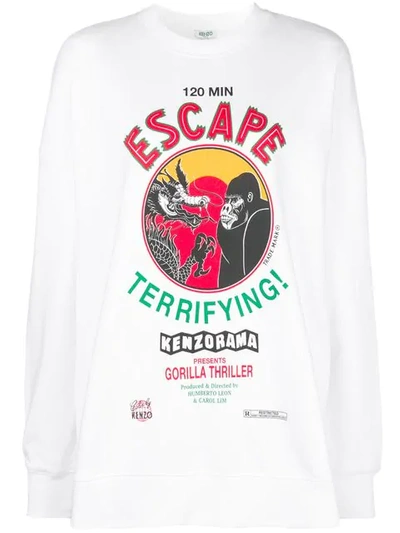 Shop Kenzo Movie Posters Sweatshirt In White