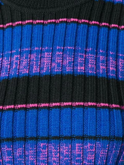 Shop Maison Margiela Striped Turtle Neck Sweater - Blue