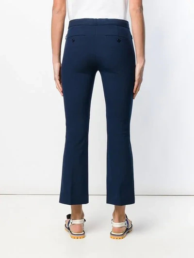 Shop Theory Slim Cropped Trousers In Blue