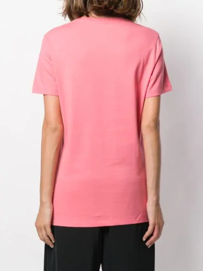Shop Moncler Logo Print T-shirt In Pink