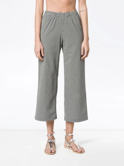 Shop Prism Houndstooth Cropped Trousers In Black