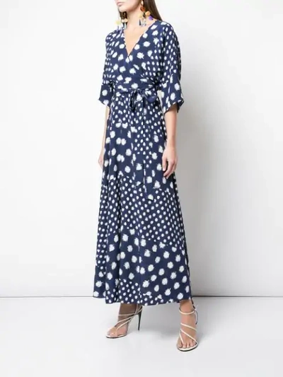 Shop Diane Von Furstenberg Polka-dot Maxi Dress In Blue ,white