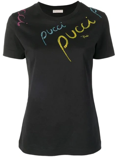 Shop Emilio Pucci Pucci Pucci Embellished T-shirt In Black