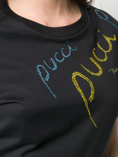 Shop Emilio Pucci Pucci Pucci Embellished T-shirt In Black