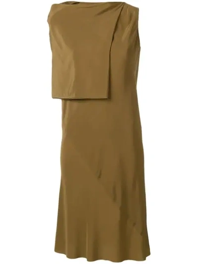 Shop Rick Owens Silk Draped Dress In Green