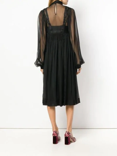 Shop Rochas Loose Flared Dress - Black
