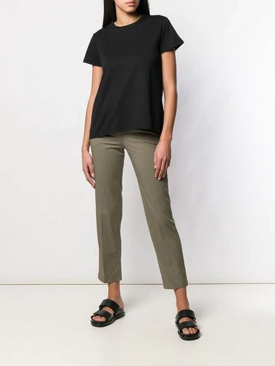 Shop Aspesi Cropped Slim-fit Trousers In Green