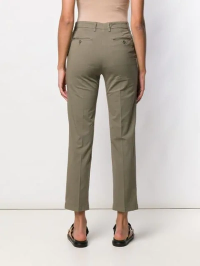 Shop Aspesi Cropped Slim-fit Trousers In Green