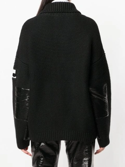 Shop Courrèges Half-zip Drop Shoulder Sweater - Black