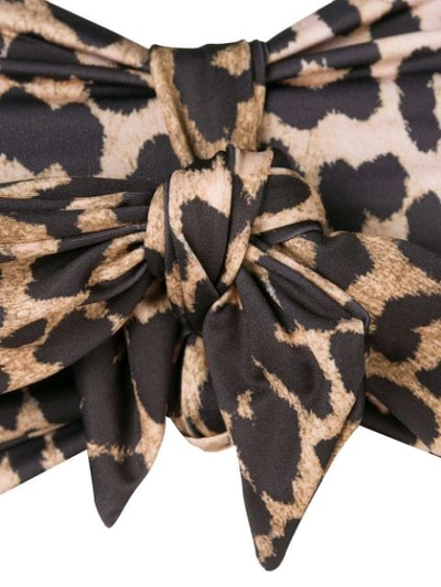Shop Ganni Leopard Print Bikini - Neutrals