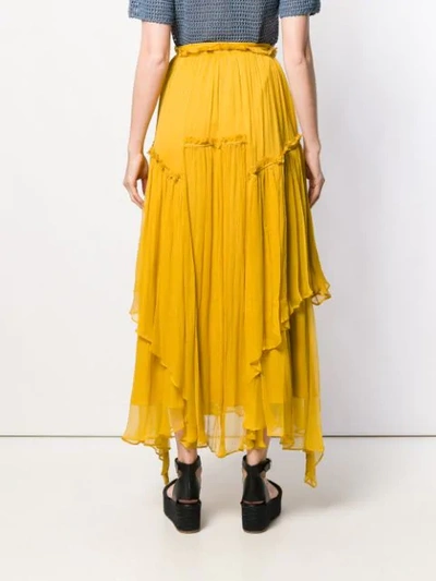 Twinset Flounce Maxi Skirt In 03718 Honey Gold
