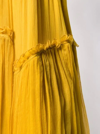 Twinset Flounce Maxi Skirt In 03718 Honey Gold