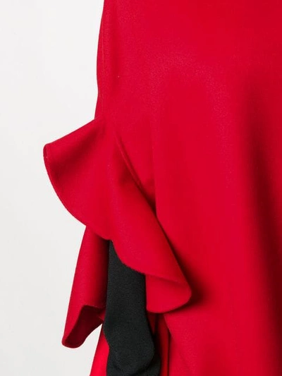 Shop Valentino Ruffled Sleeve Cape In Red