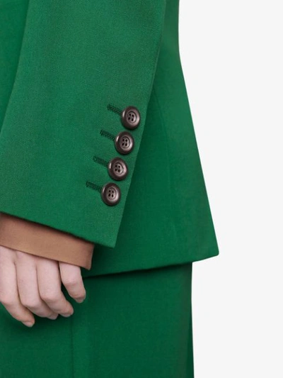 Shop Gucci Peaked Lapel Jacket In Green