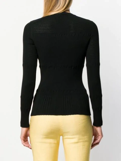 Shop Kenzo Ribbed Knit Sweater In Black