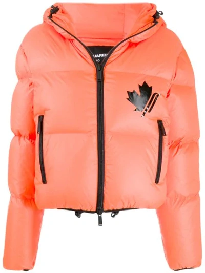 Shop Dsquared2 Hooded Puffer Jacket In 914 Orange