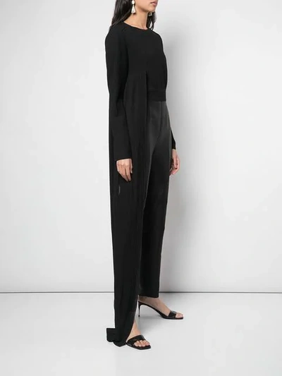 GABRIELA HEARST MESH JUMPSUIT WITH LAYER - 黑色