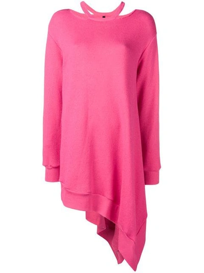 Shop Ben Taverniti Unravel Project Asymmetrical Cutout Sweatshirt In Pink