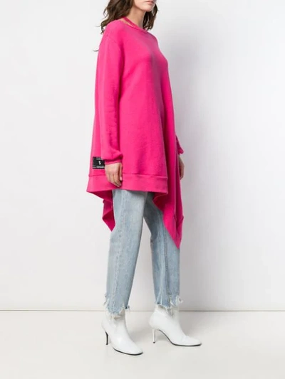 Shop Ben Taverniti Unravel Project Asymmetrical Cutout Sweatshirt In Pink
