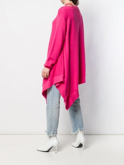 Shop Ben Taverniti Unravel Project Asymmetrical Cutout Sweatshirt In Pink