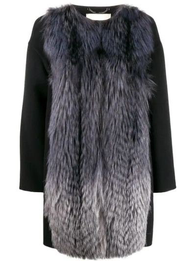 Shop Fendi Straight Gradient Coat In F0gme-black