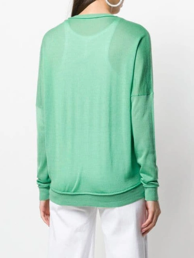 Shop Roberto Collina Dropped Shoulder Cardigan In Green