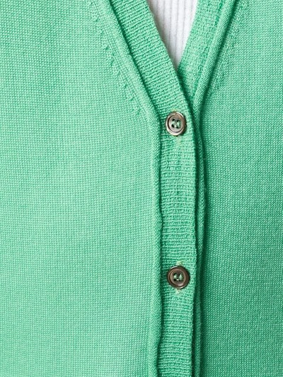 Shop Roberto Collina Dropped Shoulder Cardigan In Green