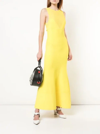 Shop Proenza Schouler Matte Knit Sleeveless Dress In Yellow