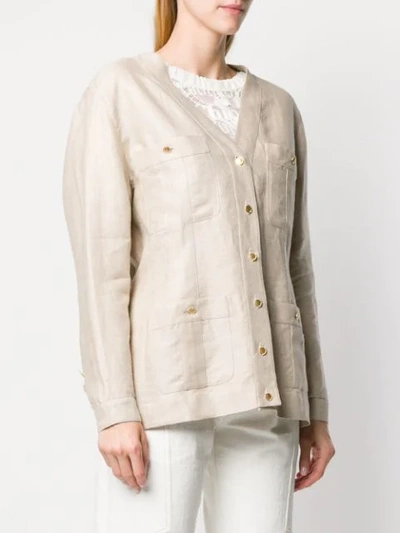 Pre-owned Chanel 1980's Four Pocket Jacket In Neutrals