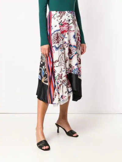 Shop Tory Burch Asymmetric Floral Skirt In Midnight Happy Times/892