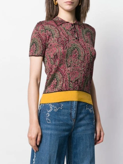 Shop Etro Paisley Polo Top In Pink