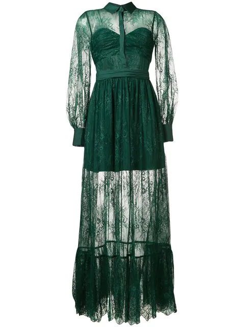 green sheer dress