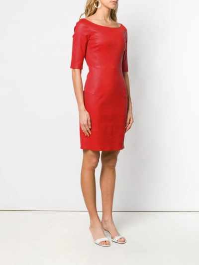 Shop Arma Leather Tube Dress In Red