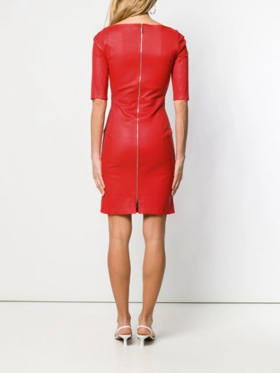 Shop Arma Leather Tube Dress In Red