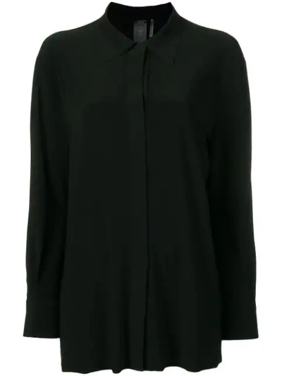 Shop Norma Kamali Concealed Fastened Shirt In Black