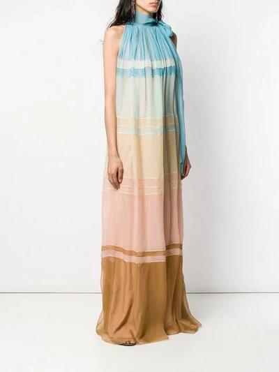 Shop Alberta Ferretti Colour Gradient Maxi Dress In Blue