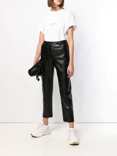 Shop Stella Mccartney Eco Leather Cropped Trousers In Black