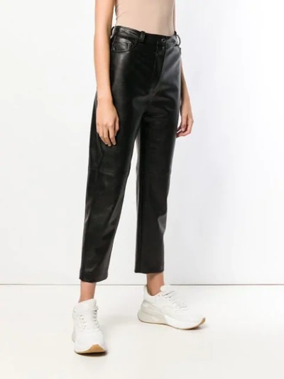 Shop Stella Mccartney Eco Leather Cropped Trousers In Black