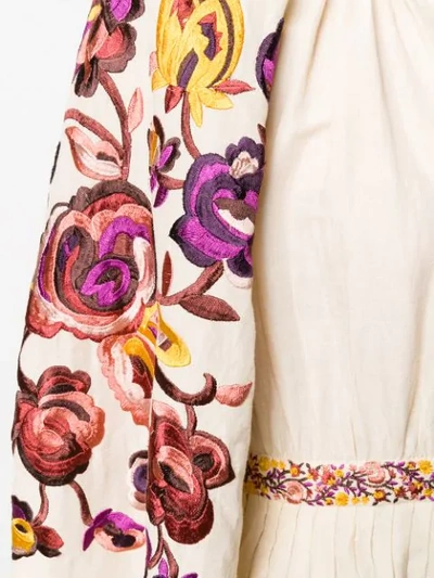 Shop Ulla Johnson Embroidered Floral Dress In Neutrals