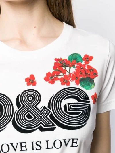 Shop Dolce & Gabbana Logo Print T-shirt In W0800 White