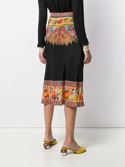 ETRO EMBROIDERED FRILL-TRIM SKIRT - 黑色