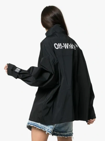 Shop Off-white Lightweight Logo Parka Jacket In 1001 Black