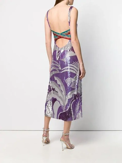 Shop Emilio Pucci Cami-styled Sequinned Dress In Purple