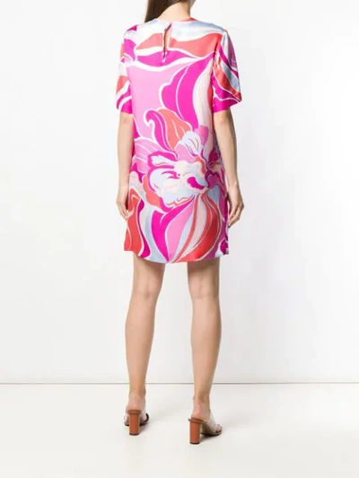Shop Emilio Pucci Riviera Print Silk Dress In Pink