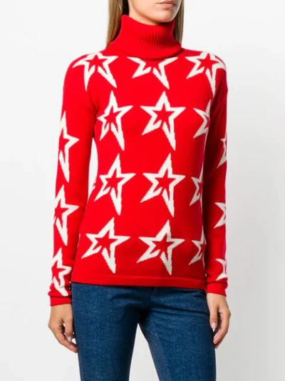 Shop Perfect Moment Star Dust Intarsia-knit Jumper In Red