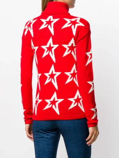 Shop Perfect Moment Star Dust Intarsia-knit Jumper In Red