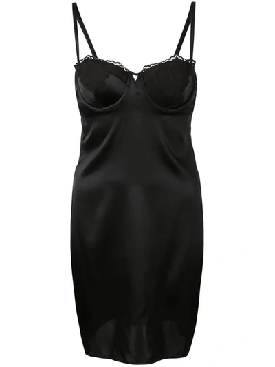 Shop Fleur Du Mal James Lace Cupped Slip Dress In Black